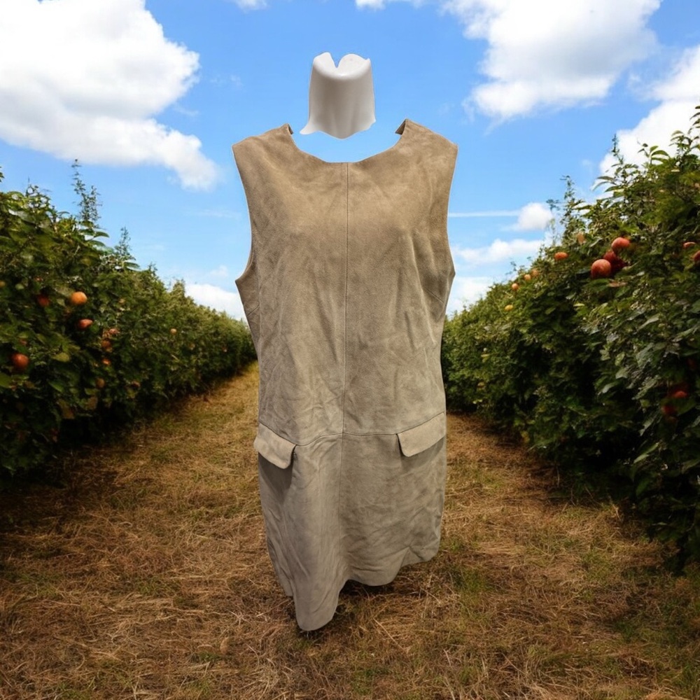 2nd Day Tan Suede goat leather sleeveless Dress size medium